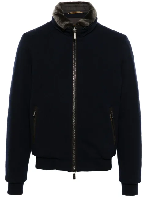 Moorer zip-up fleece jacket Blue MOUBO100097MRW