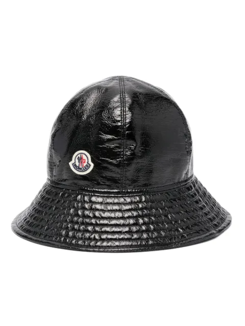 Moncler logo-patch high-shine bucket hat Black J20933B00011596L1