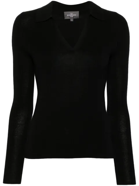 BOMPARD knitted polo top Black MO3628