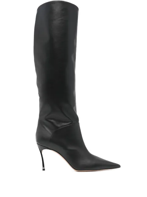 Casadei Superblade 80mm leather boots Black 1S331Y080MC2245