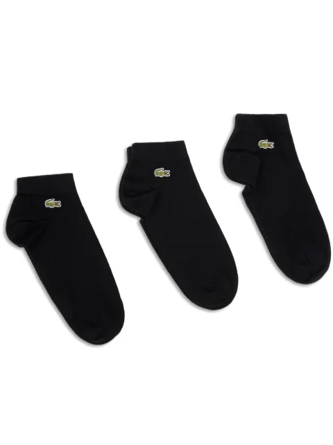 Lacoste logo-embroidered socks (set of three) Black RA2917