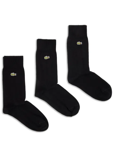 Lacoste logo-embroidered socks (set of three) Black RA8142
