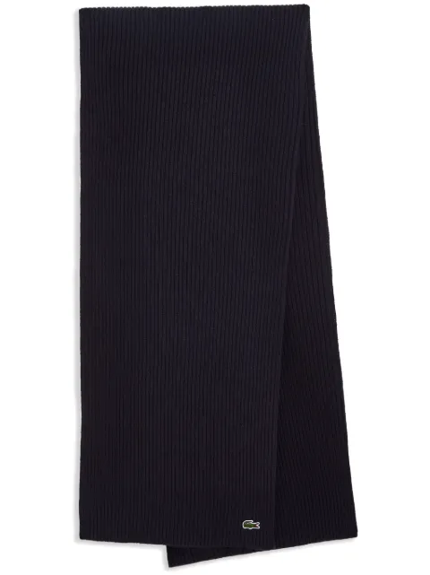 Lacoste ribbed-knit wool scarf Blue RE0058