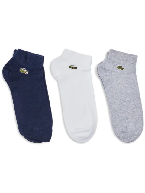 Lacoste logo-embroidered socks (pack of three) Blue RA2917