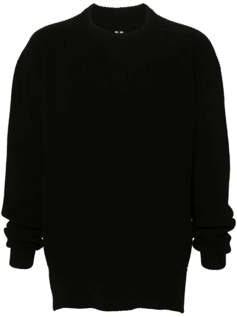Rick Owens fisherman-knit virgin-wool jumper Black RU02D6649KWV