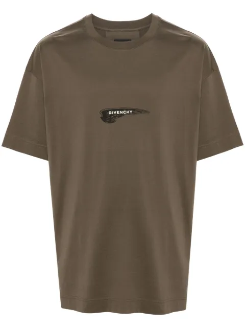 Givenchy Wings-print cotton T-shirt Green BM71JA3YN1