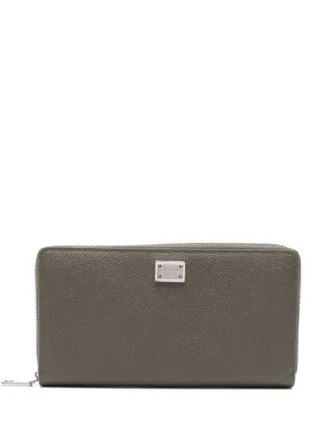 Dolce & Gabbana Dauphine logo-plaque leather wallet Green BP1672AG219