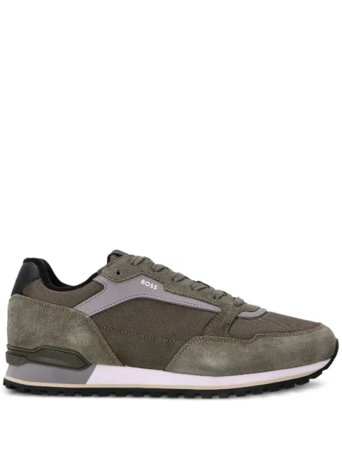 BOSS suede-trimmed mesh sneakers Green 50523221