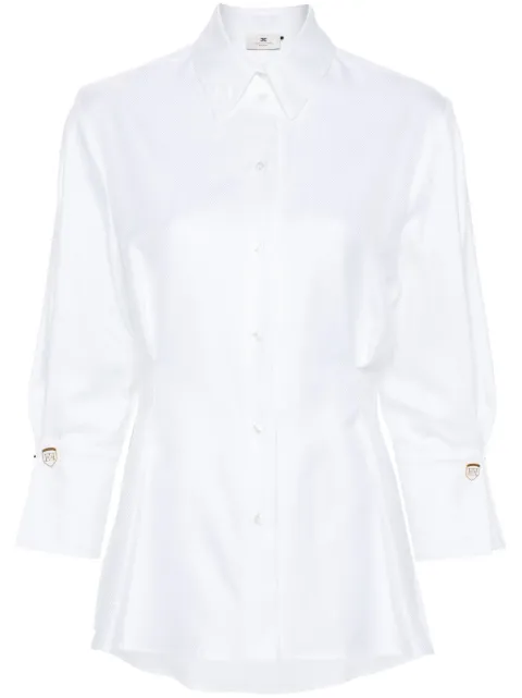 Elisabetta Franchi chevron-pattern poplin shirt White CA09247E2