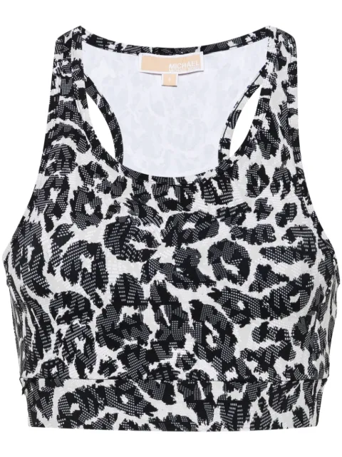 Michael Michael Kors leopard-print sports bra Black MT451EUEDP
