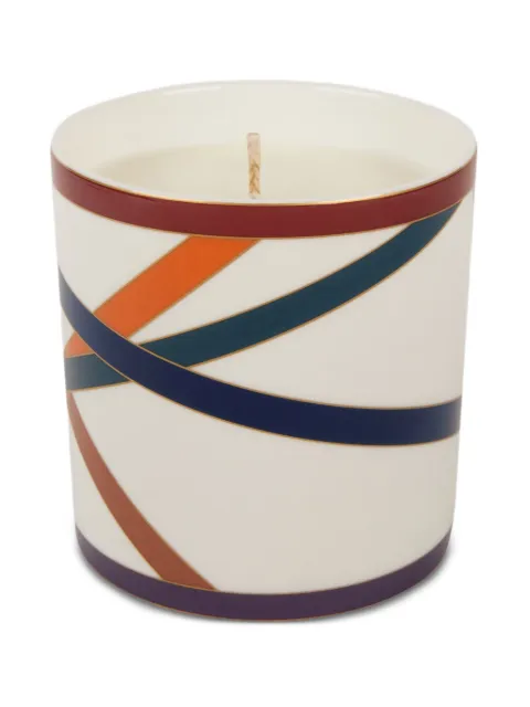 Missoni Home ribbon-pattern candle White 1C4OG99003