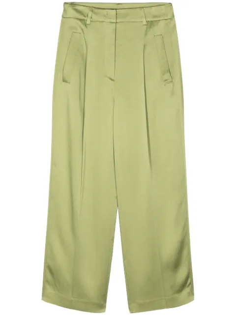 Luisa Cerano crepe pleated straight trousers Green 6086853522