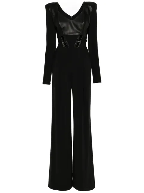 MITILIANE COUTURE piercing-detailing panelled jumpsuit Black 5942664546355