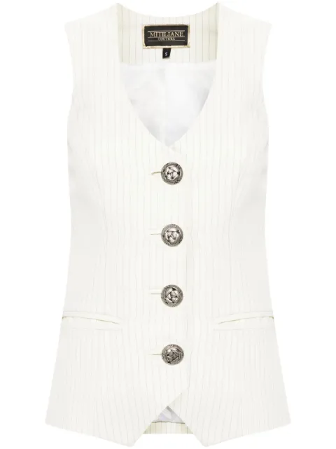 MITILIANE COUTURE pinstriped vest White 5942664547598