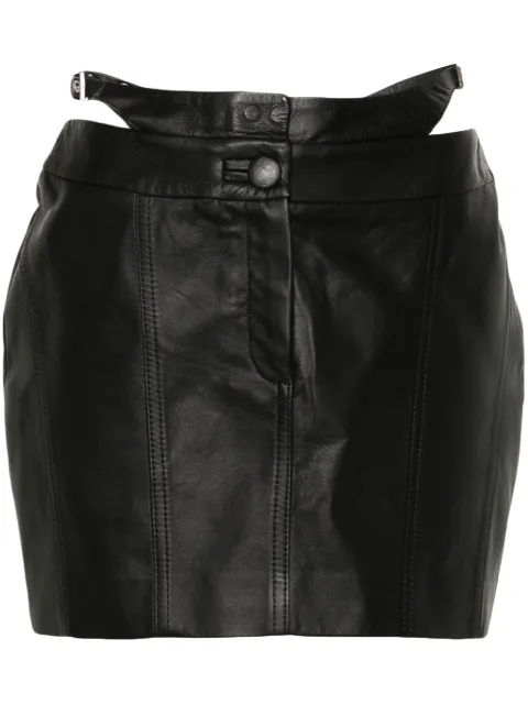 MITILIANE COUTURE leather bikini-style mini skirt Black 5942664548007