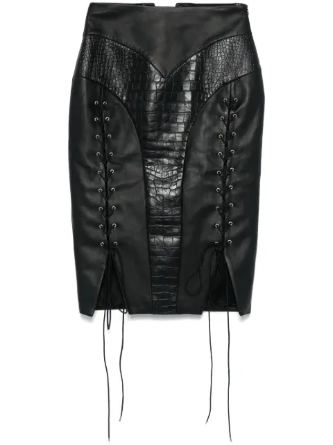 MITILIANE COUTURE leather midi skirt Black 5942664548311
