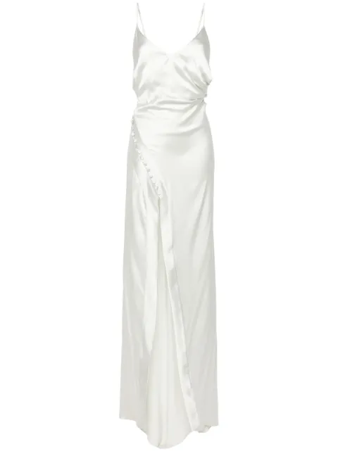 MITILIANE COUTURE drape-detail maxi dress Neutrals 5942664548557