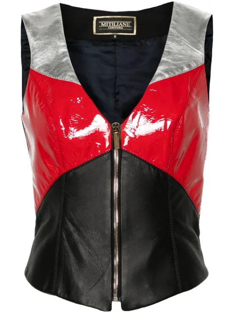 MITILIANE COUTURE leather waistcoat Black 5942664547055