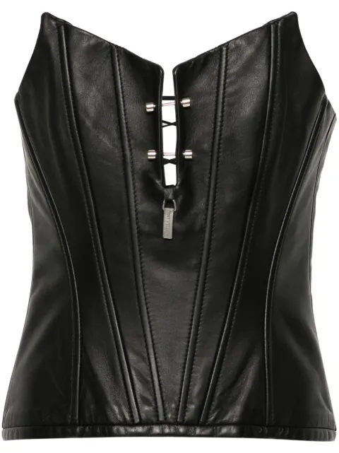 MITILIANE COUTURE piercings leather corset Black 5942664547819