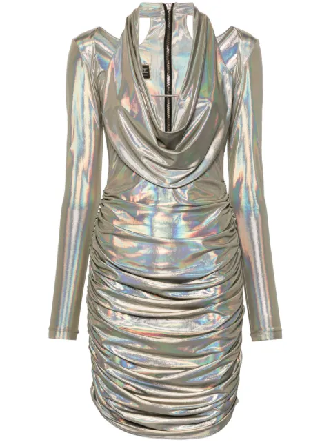 MITILIANE COUTURE holographic-effect midi dress Grey 5942664546652