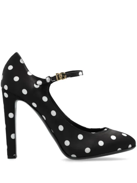 Dolce & Gabbana 105mm polka-dot print Mary Jane pumps Black CD1869AV885