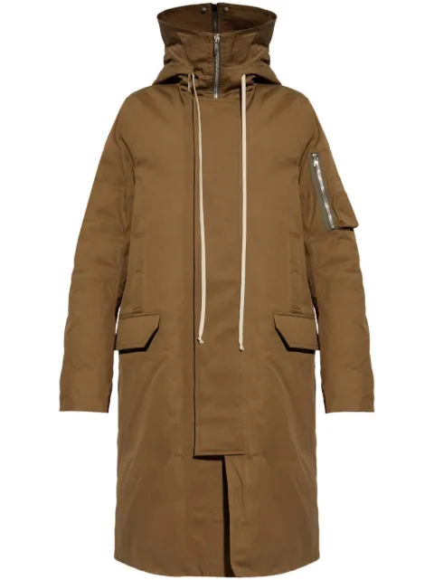 Rick Owens hooded padded coat Brown RU02D6980TE