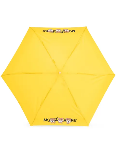 Moschino teddy bear-logo print compact umbrella Yellow 8425SUPERMINIU