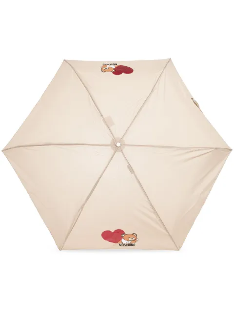 Moschino teddy bear-print compact umbrella Neutrals 8188SUPERMINID