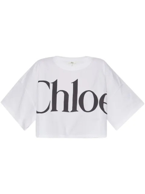 Chloé logo-print crop top White CH24AJH09183