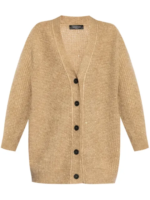 Fabiana Filippi sequin-detail waffle-knit cardigan Neutrals MAD214F034D7230000