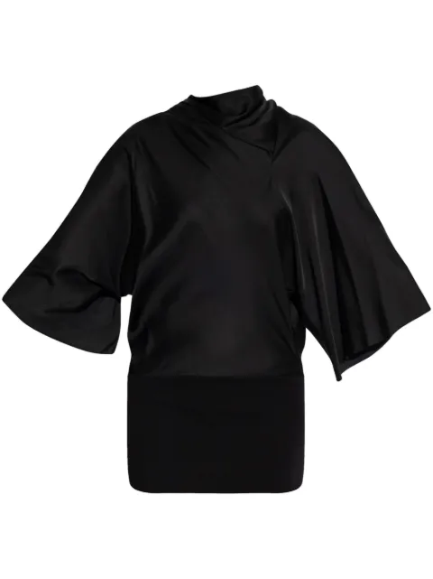 Rick Owens Cylinder draped sleeve top Black RP02D3231SCH