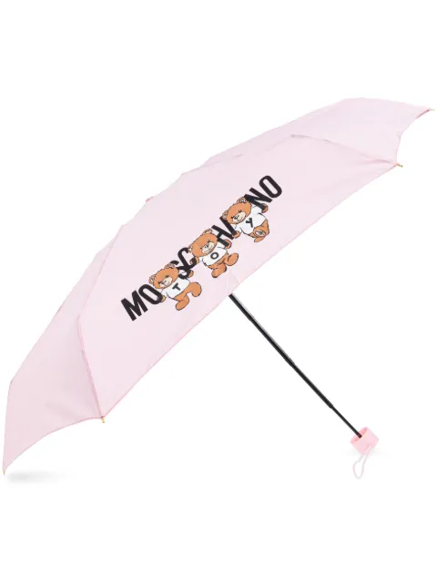 Moschino teddy bear-logo print compact umbrella Pink 8425SUPERMININ