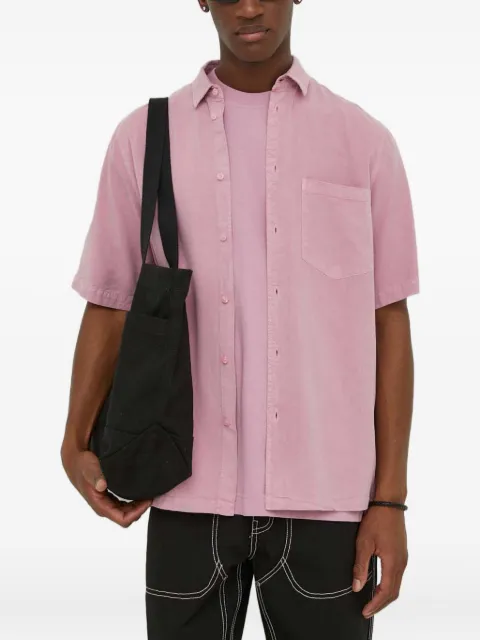 SAMSOE SAMSOE chest-pocket short-sleeve shirt Pink M24100051