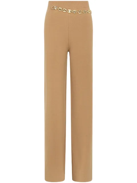 Rabanne belted knit trousers Neutrals 24AMPA278ML0239