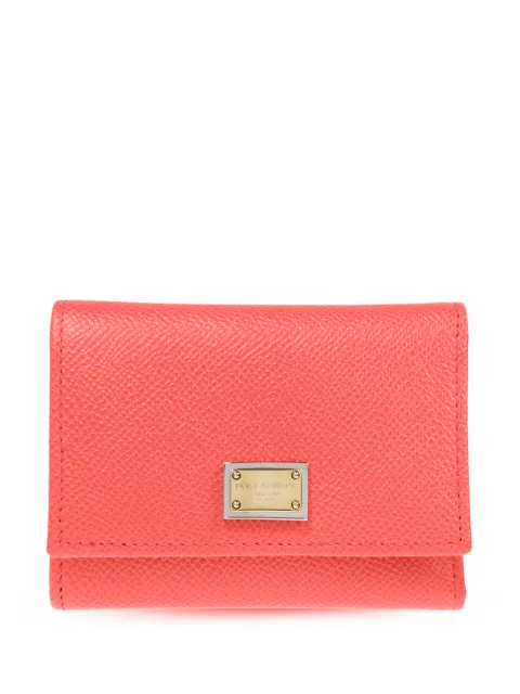 Dolce & Gabbana logo-plaque leather wallet Red BI0770A1001