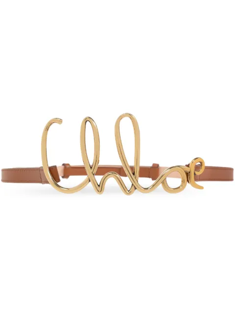 Chloé logo buckle leather belt Neutrals CHC24AC066SFB