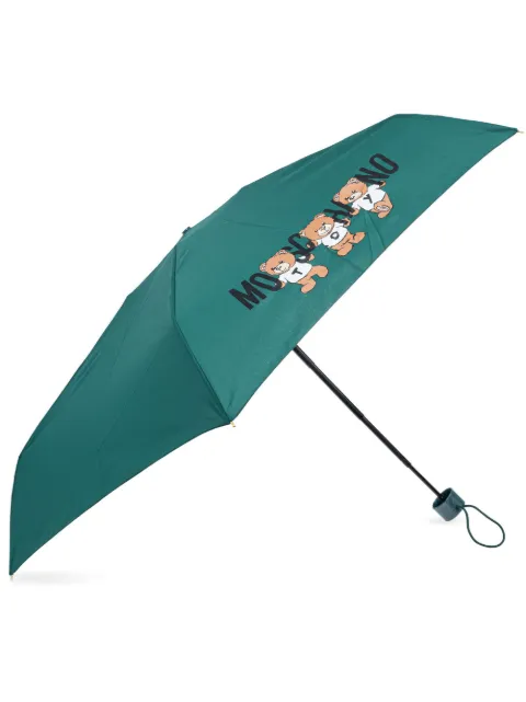Moschino teddy bear-logo print compact umbrella Green 8425SUPERMINIM