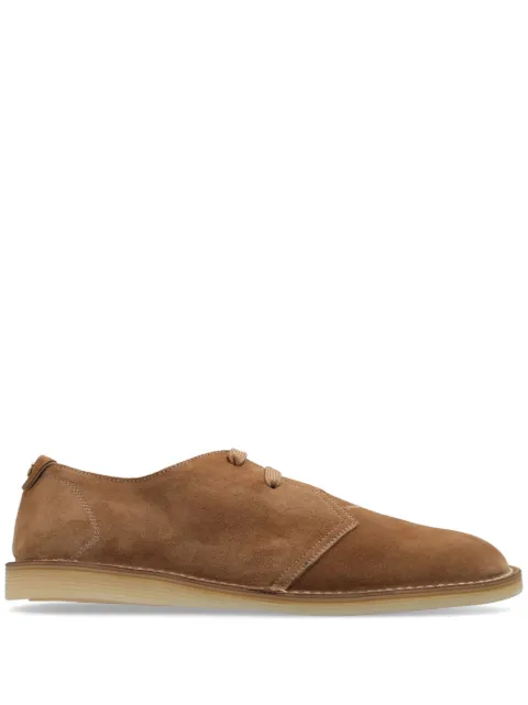 Dolce & Gabbana logo-tag suede derby shoes Neutrals A10826AT441