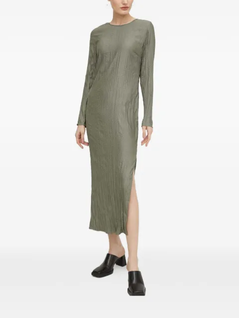 SAMSOE SAMSOE textured long-sleeve midi dress Green F24100132