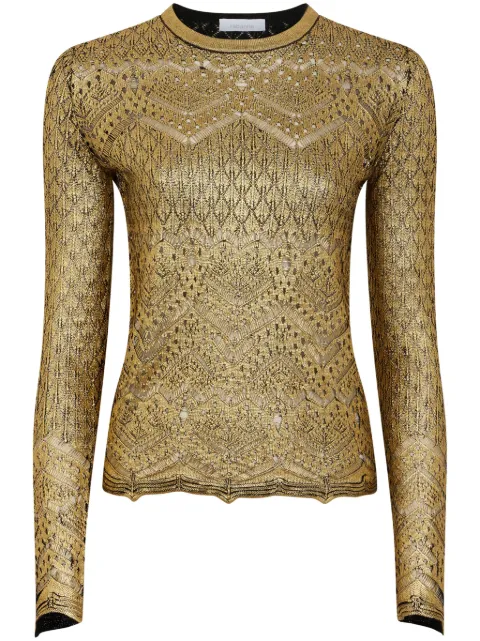 Rabanne metallic knit top Gold 24AMPU289ML0286