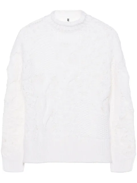 Ermanno Scervino lace-detail virgin wool blend jumper White D455M339APRKL