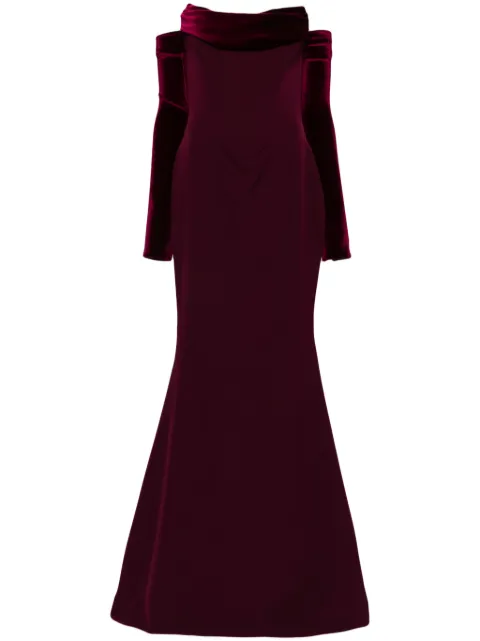 Rhea Costa Raven crepe gown Red 24141D