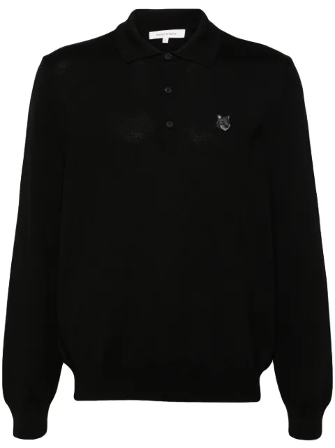 Maison Kitsuné Fox-motif polo shirt Black MM00211KT1036