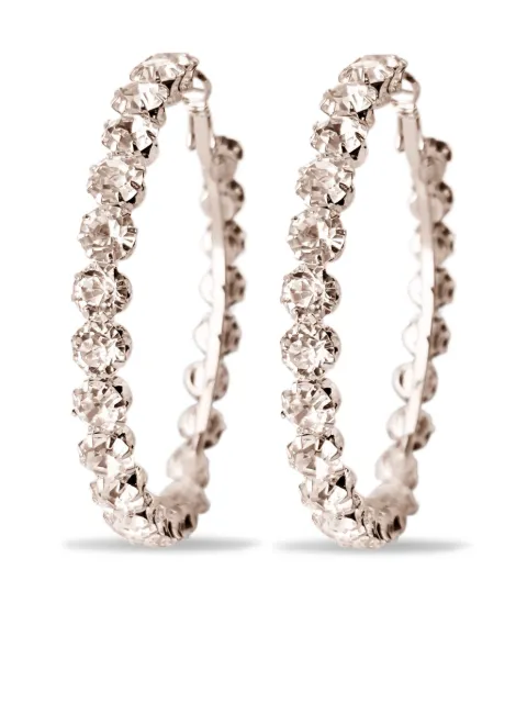 HZMER JEWELLERY rhinestone-embellished hoop earrings Silver MCNHS126
