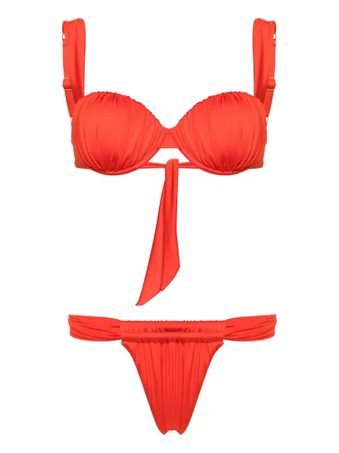 Noire Swimwear ruched balconette bikini Orange NSW419