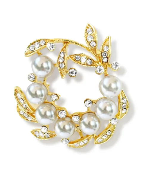 HZMER JEWELLERY faux-pearl brooch Gold MCNPBG128