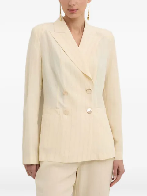 LIU JO pinstripe double-breasted blazer Neutrals MA4049T4818