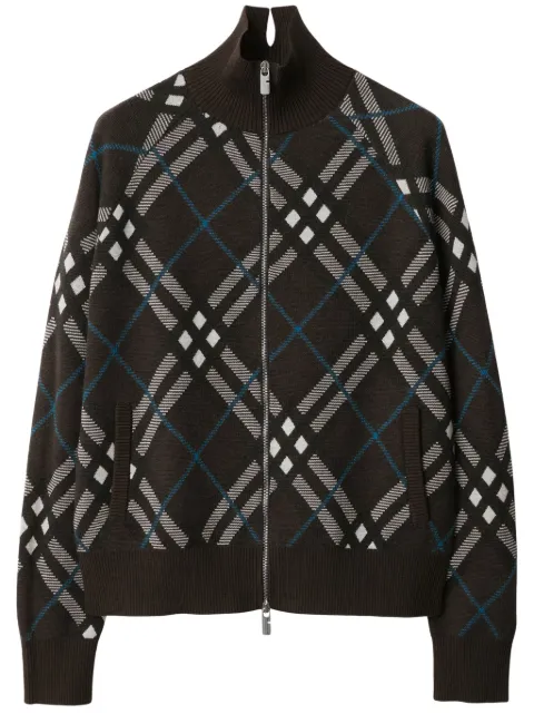 Burberry Check zip-up cardigan Brown 8095085