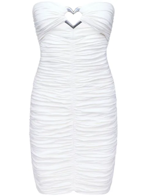AREA heart-ring ruched mini dress White PF24AWDR0059FA01