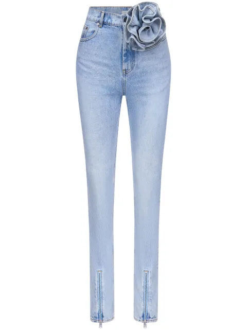 AREA Flower Corsage ankle-zip jeans Blue PF24AWPA0024DE01